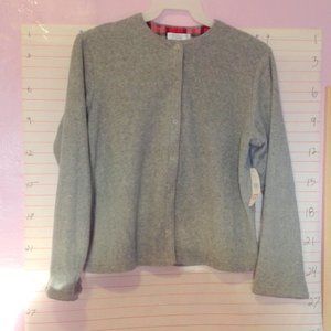 ERIKA TAYLOR PETITE INTIMATES -New With Tags -women's sweater snaps  sz PL  gray